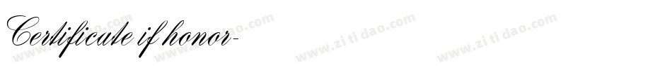 Certificate if honor字体转换